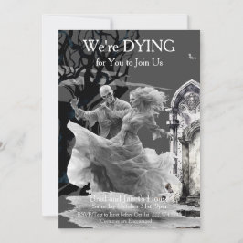 Convite Festa de Casais Esqueletais de Halloween