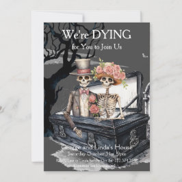 Convite Festa de Casais Esqueletais de Halloween