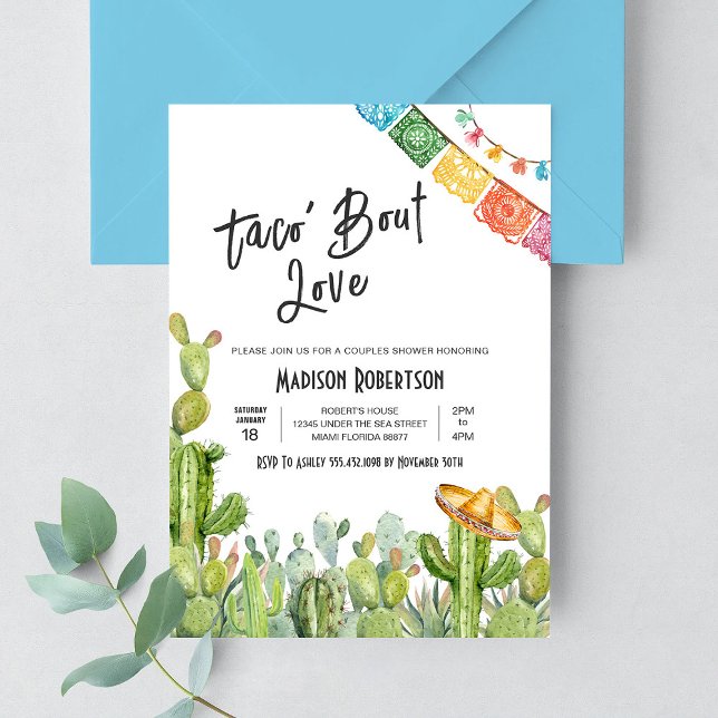 Convite Festa de Casais Fiesta Taco 'Bout Amor (Criador carregado)