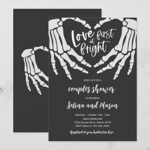 Convite Festa de Casal Amor de Halloween ao Primeiro Medo