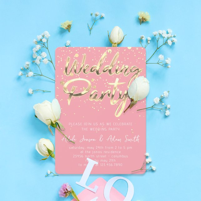 Convite Festa de casamento Baixamento Instantâneo Blush Do (Wedding Party Instant Download Blush Gold Invitation)