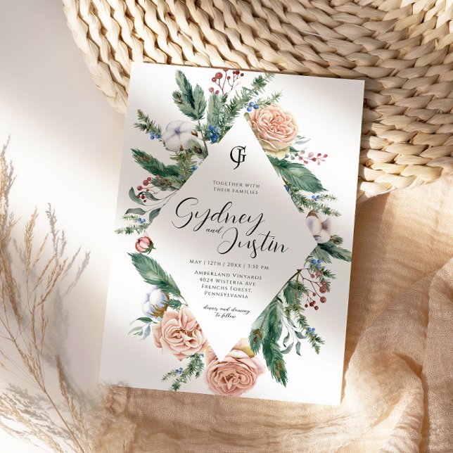 Convite Festa de casamento da Moldura de Natal de inverno  (Criador carregado)