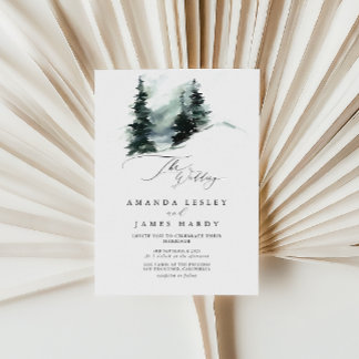 Convite Festa de casamento de Fotografia da Neve Verde de 