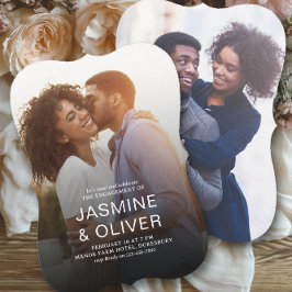 Convite Festa de casamento de fotos do Noivado baseado no