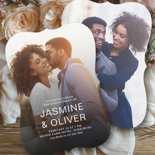 Convite Festa de casamento de fotos do Noivado baseado no  (Engagement Photo Invitation from the Engagement Party Invitations collection by Darling & May)