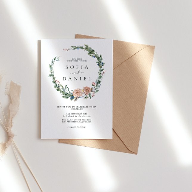 Convite Festa de casamento de Moldura do Círculo de Natal  (Criador carregado)