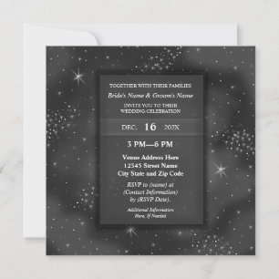 Convite Festa de casamento Elegante Modern Night Sky Galax