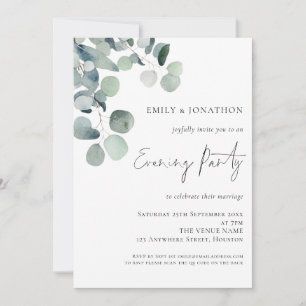Convite Festa de Casamento Eucalyptus Watercolor