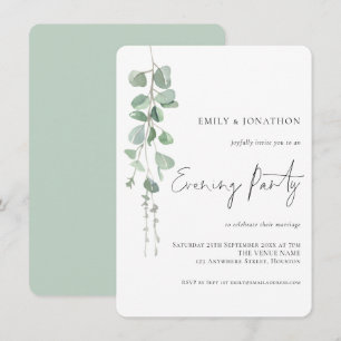 Convite Festa de Casamento Eucalyptus Watercolor