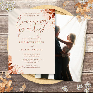 Convite Festa de Casamento Floral Rústica Noturna