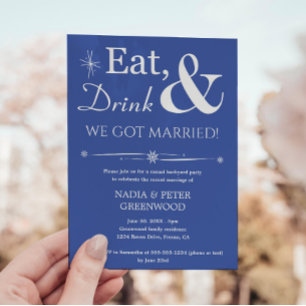 Convite Festa de Casamento Informal Comer Beber Nós Nos Ca