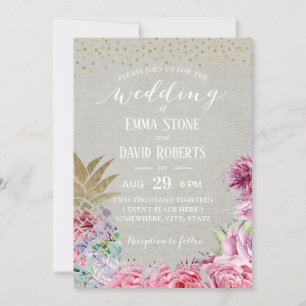 Convite Festa de casamento Tropical de Abacaxi