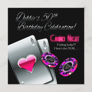 Convite Festa de Casino de Vegas 50º Aniversário