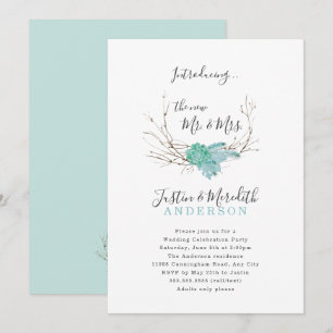 Convite Festa de Celebração de Casamento Verde Apenas