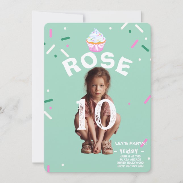 Convite Festa de Celebração de Dois Dígitos (Frente)