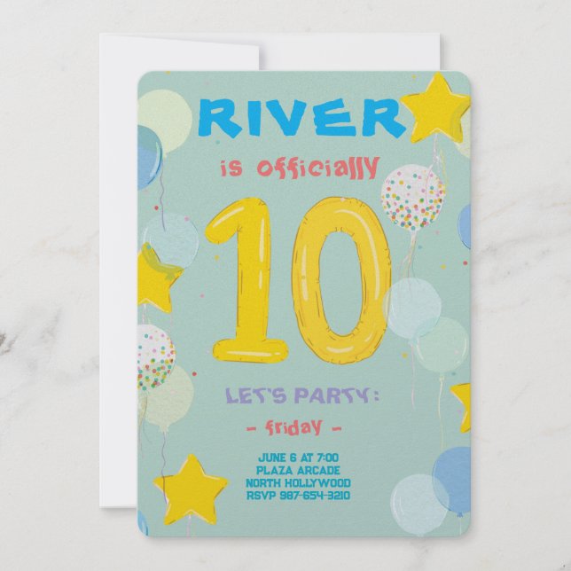 Convite Festa de Celebração de Dois Dígitos (Frente)