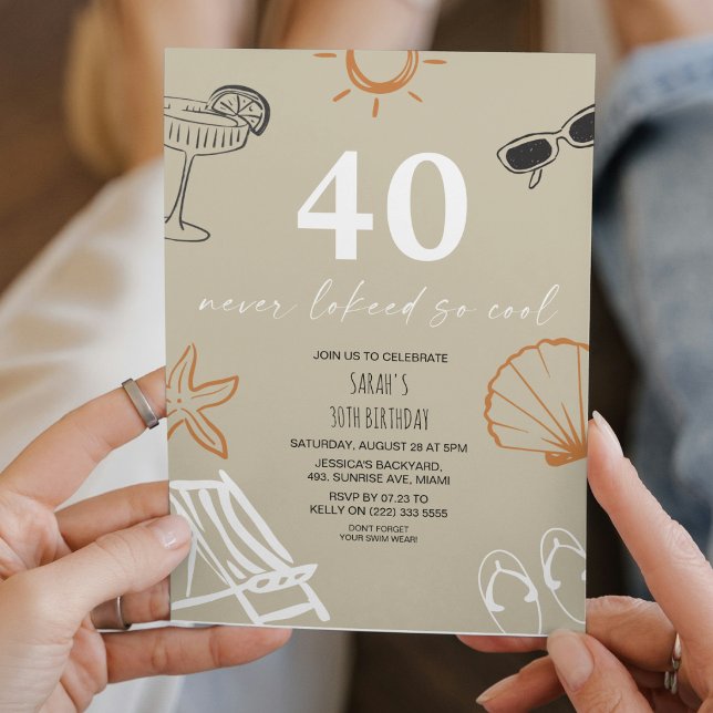 Convite Festa de Celebração de Verão de 40 Anos  (Criador carregado)