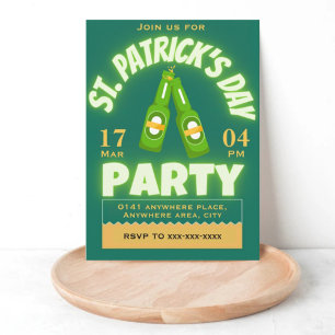 Convite Festa de cerveja de Dia de São Patrício irlandês p
