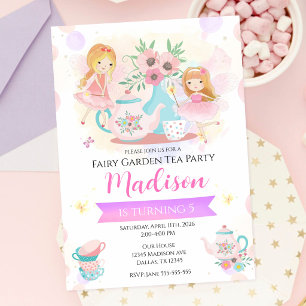 Convite Festa de Chá das Fadas Jardim Encantado Aniversári