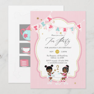 Convite Festa de Chá de Aniversário de 2 anos da Menina Ro
