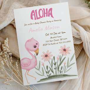 Convite Festa de Chá de Bebê Aloha - Chá de Bebê Tropical