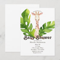 Festa de Chá de Bebê em Aquarela de Girafa da Selv