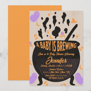Convite Festa de Chá de Bebê Retro Baby is Brewing
