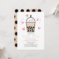 Festa de Chá de Bolhas Boba Par-tea Aniversário de