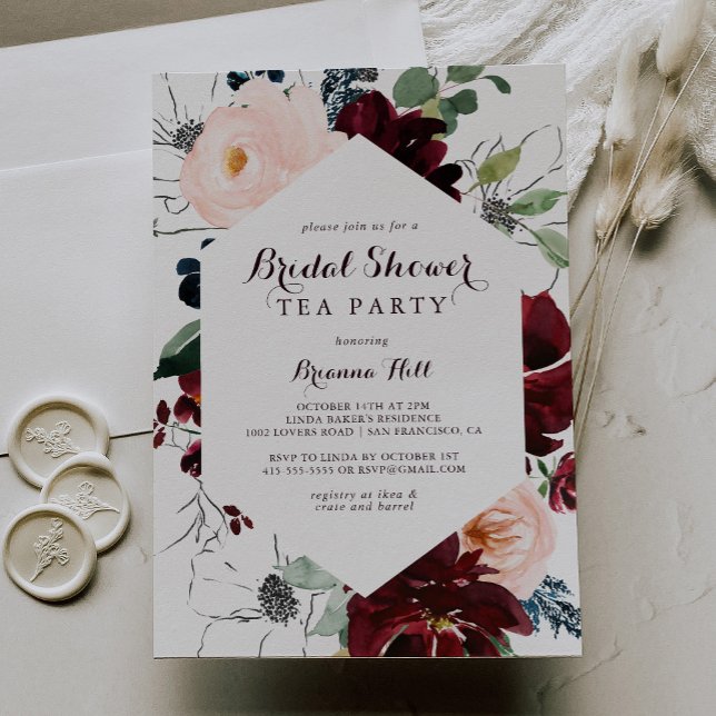 Convite Festa de Chá de Chá de panela Ilustrada de Aquarel (Criador carregado)