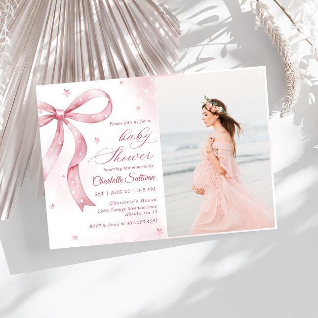 Convite Festa de Chá de fraldas de Arco rosa (Criador carregado)