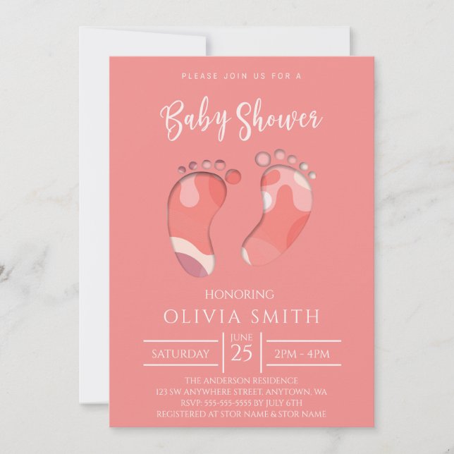 Convite Festa de Chá de fraldas de Solos para Bebês (Frente)