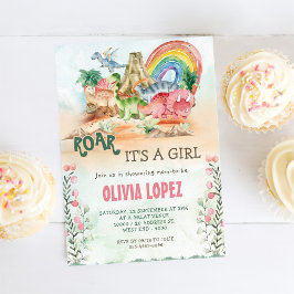 Convite Festa de Chá de fraldas do Dinossaur