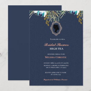 Convite festa de chá de jardim alto, lindo pastel suave