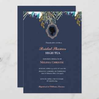 Convite festa de chá de jardim, lindo pastel suave