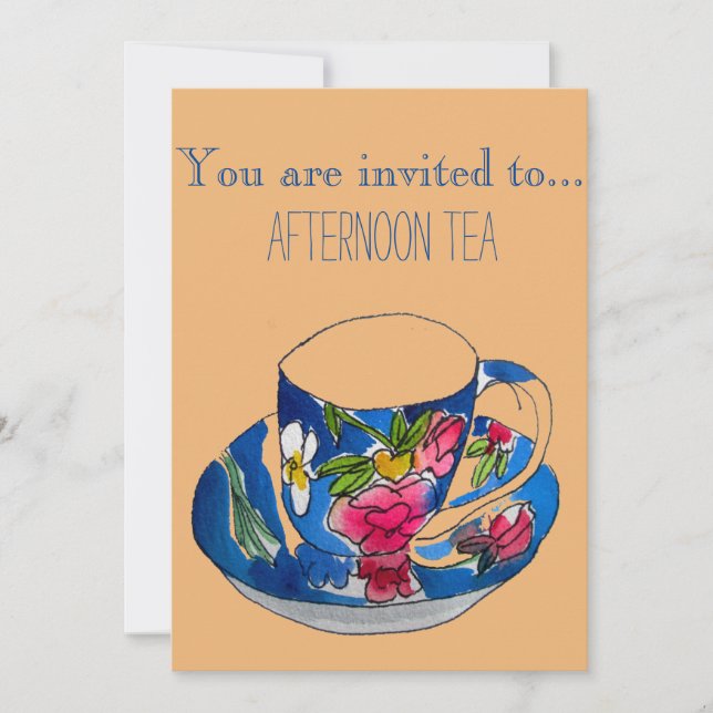 Convite Festa de chá de manhã ou de tarde (Frente)