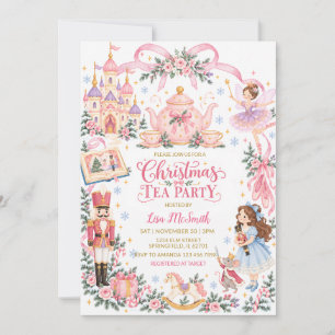 Convite Festa de Chá de Natal Rosa Caprichosa