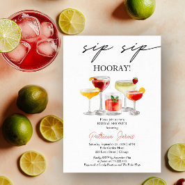 Convite Festa de Chá de Noiva com Coquetel Sip Sip Hooray