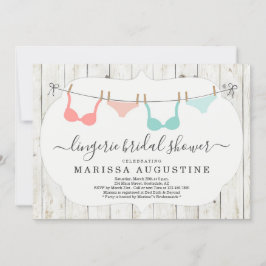 Convite Festa de Chá de Noiva de Roupas Íntimas - Varal de