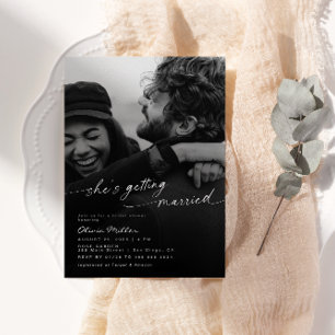 Convite Festa de Chá de Noiva Foto de Casamento