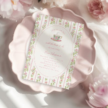 Festa de Chá de Noiva Grandmillennial Floral Rosa