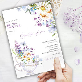 Convite Festa de Chá de Noivado com Flores Silvestres