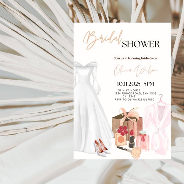 Convite Festa de Chá de panela de Vestido de Casamento Ele (Criador carregado)