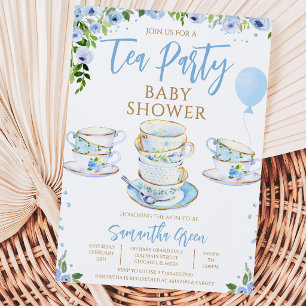 Convite Festa de Chá no Jardim para Menino Baby Shower