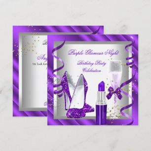 Convite Festa de Champanhe Purple Glamour Night 2