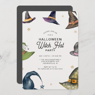 Convite Festa de Chapéu das Bruxas de Cinzas Modernas do H