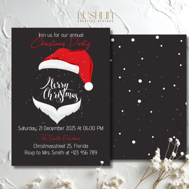 Convite Festa de Chapéu Vermelho de Natal Celebração de Fé (Criador carregado)