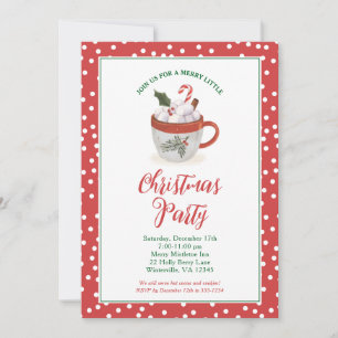 Convite Festa de Chocolate Quente com Bolinhas de Natal