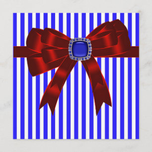 Convite Festa de churrasco da empresa Blue White Stripe