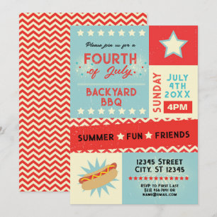 Convite Festa de Churrasco de 4 de Julho