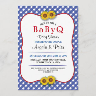 Convite Festa de CHURRASCO de BABYQ Blue Invite
